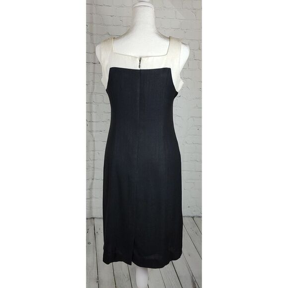 Vintage Dress & Bolero Set Black White Floral Trim Career Cocktail Size M - Picture 10 of 11